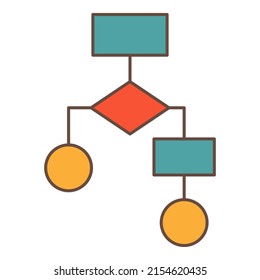Computer technology block chain diagram flat vector icons for social media marketing business and technologies 