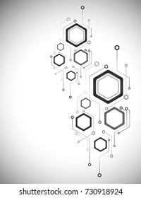 Computer technology, business background, futuristic design, hexahedron, circuit