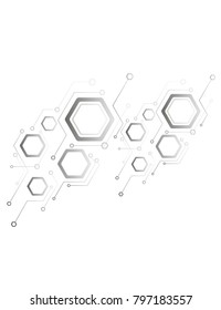 Computer technology, business background, futuristic design, hexahedron, circuit