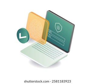 Computer technology data security symbols
