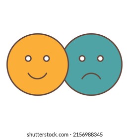 Computer technology emotion faces flat vector icons for social media marketing business and technologies