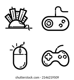 Computer Technology Flat Icon Set Isolated On White Background