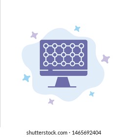 Computer, Technology, Hardware Blue Icon on Abstract Cloud Background. Vector Icon Template background