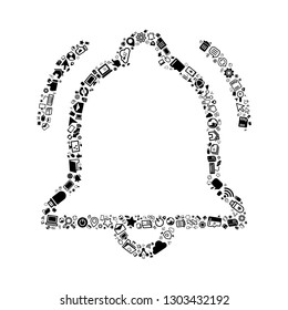 Computer and IT technology icon in bell icon, vector file for EPS10