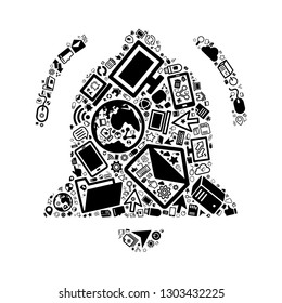 Computer and IT technology icon in bell icon, vector file for EPS10