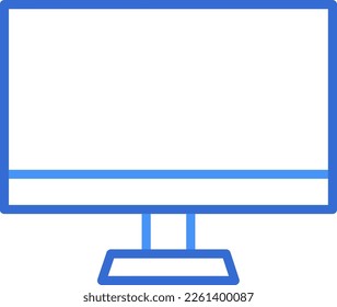 Computer technology icon with blue duotone style. Panel, diagram, download, file, folder, graph, laptop . Vector illustration