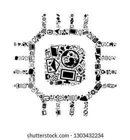 Computer and IT technology icon in CPU icon, vector file for EPS10