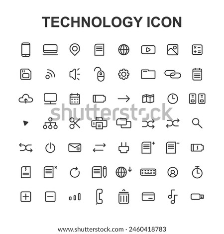 computer technology icon design in simple and cool style