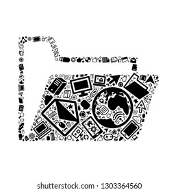 Computer and IT technology icon in file icon, vector file for EPS10