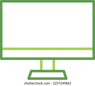 Icono de tecnología informática con estilo duotónico verde. Panel, diagrama, descarga, archivo, carpeta, gráfico, laptop. Ilustración del vector