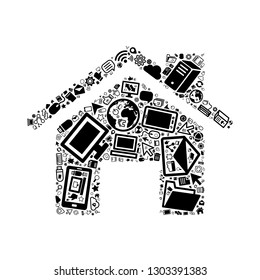 Computer and IT technology icon in home icon, vector file for EPS10