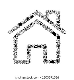 Computer and IT technology icon in home icon, vector file for EPS10