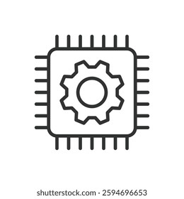 Computer Technology, icon in line design. Computer technology, technology, computing, innovation, IT, hardware, software on white background vector. Computer Technology, editable stroke icon