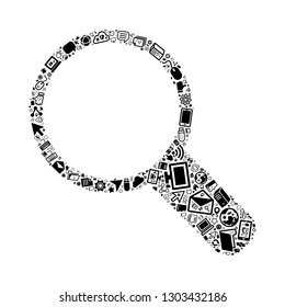 Computer and IT technology icon in magnifying icon, vector file for EPS10