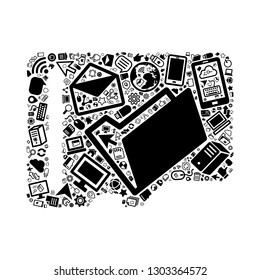 Computer and IT technology icon in memory card icon, vector file for EPS10