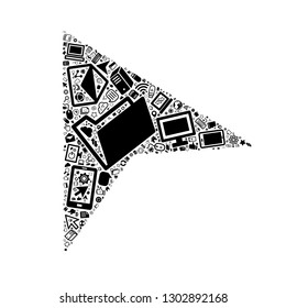 Computer and IT technology icon in mouse icon, vector file for EPS10