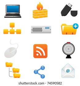 Computer and technology icon set