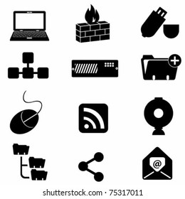 Computer and technology icon set