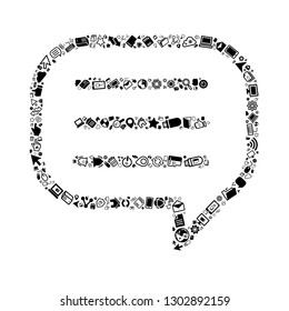 Computer and IT technology icon in speech dialog icon, vector file for EPS10