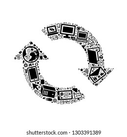 Computer and IT technology icon in transfer icon, vector file for EPS10