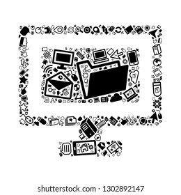 Computer and IT technology icon in computer icon, vector file for EPS10