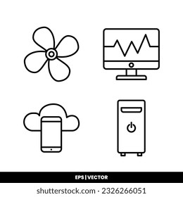 Computer technology icon vector illustration logo template for many purpose. Isolated on white background.