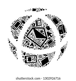 Computer and IT technology icon in world icon, vector file for EPS10