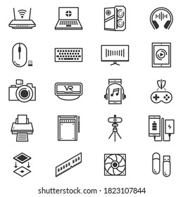 Computer and technology icons set vector.