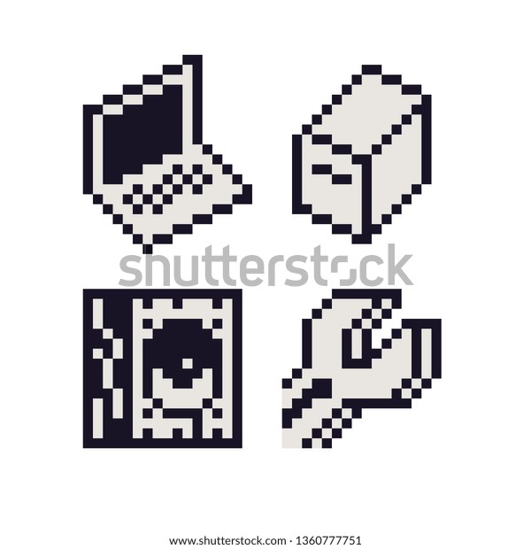 Computer Technology Laptop Repair Pixel Art 스톡 벡터(로열티 프리) 1360777751 ...