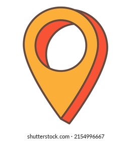 Computer technology location pin map flat vector icons for social media marketing business and technologies 