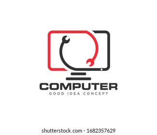 Computer Technology Logo Icon Design Vector