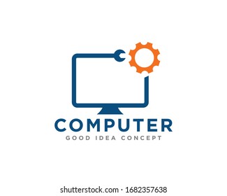 Computer Technology Logo Icon Design Vector