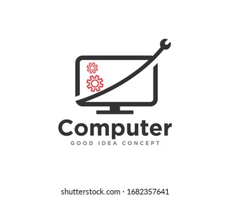 Computer Technology Logo Icon Design Vector