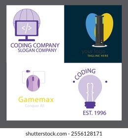 Computer Technology Logo Icon Design Vector