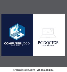 Computer Technology Logo Icon Design Vector
