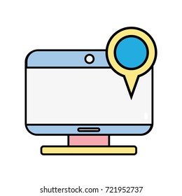 computer technology with magnifying glass icon