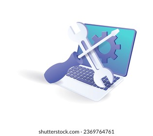 Computer technology maintenance flat illustration concept