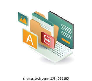 Computer and technology management concept illustration