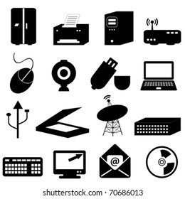 Computer and technology related icons and symbols