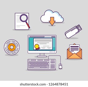computer technology with usb and certicate diploma