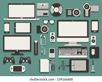 computer and technology vector background