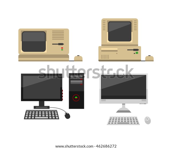 Computer Technology Vector Evolution Isolated Display Stock Vector ...