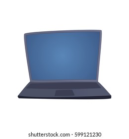 Computer technology vector isolated display telecommunication equipment metal pc and monitor frame modern office network illustration.