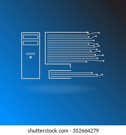 Computer and technology vector line design.