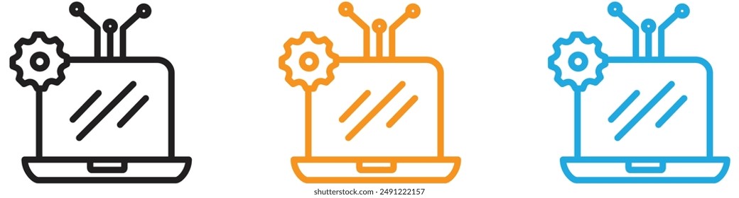Computer Technology vector logo set collection for web app ui