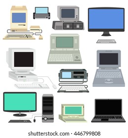 Computer technology vector set isolated display