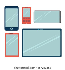 Computer technology vector set isolated display. Telecommunication equipment metal pc monitor frame computer modern office network. Old computer device electronic black equipment space.