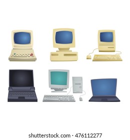 Computer technology vector set isolated display