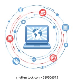 Computer technology, wireless communications provide the ability to communicate on the Internet.