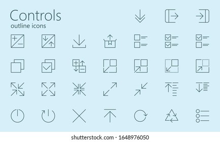 Computer techologies outline controls iconset